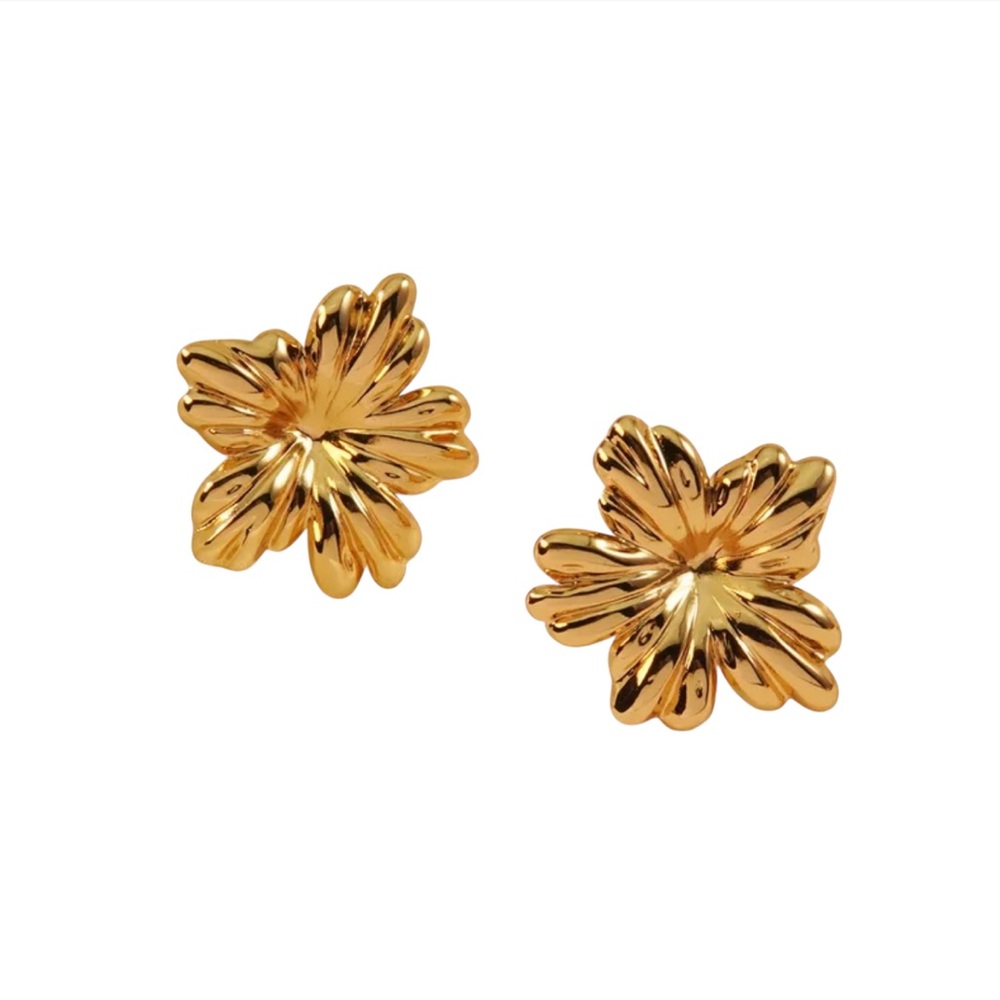 3 FOR $15 Gold Floral Earrings